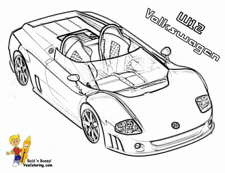 Volkswagen W12 Race Car Coloring Pages