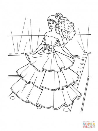Flamenco Dress coloring page | Free Printable Coloring Pages