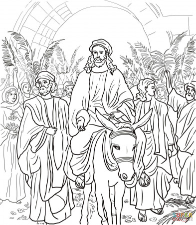 Jesus Entry Into Jerusalem coloring page | Free Printable Coloring ...