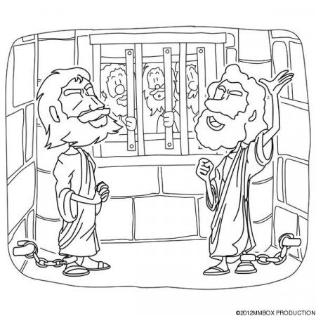 Paul And Silas In Jail Coloring Page