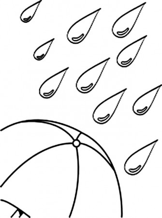 Umbrella Under a Lot of Raindrop Coloring Page | Color Luna