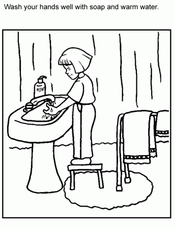 Hand Washing Coloring Page - Coloring Pages for Kids and for Adults