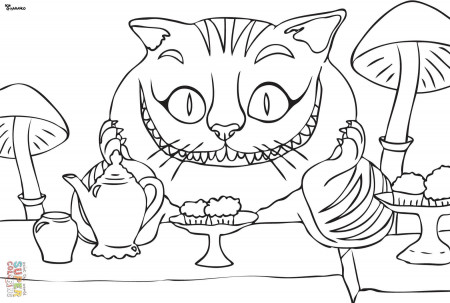 Cheshire Cat Tim Burton Coloring Pages