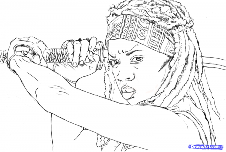 walking dead Coloring Pages | michonne colouring pages (page ...