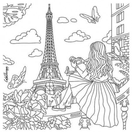 Paris coloring | ColorTherapy App | Fairy coloring pages