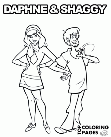 Printable Daphne and Shaggy coloring sheet - Topcoloringpages.net