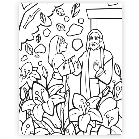 The Garden Tomb Easter Coloring Page
