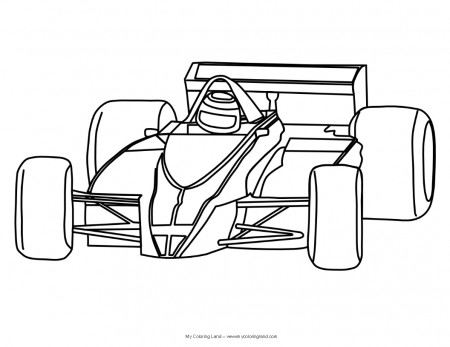 F1 Racing Car Colouring Pages