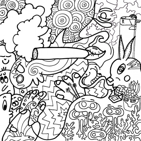 Trippy Stoner Girl Coloring Pages - Novocom.top