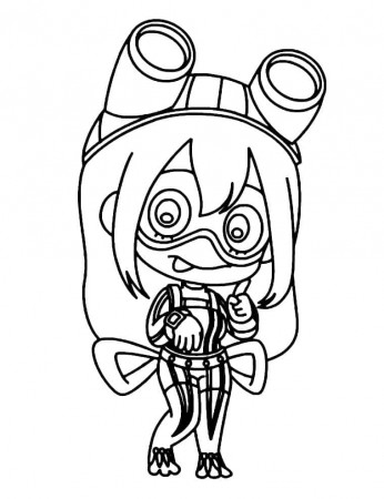Chibi Tsuyu Asui Coloring Page - Free Printable Coloring Pages for Kids