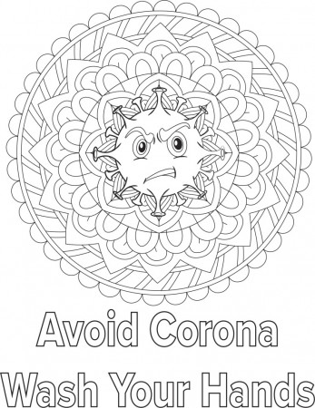 Coronavirus Adult Coloring Page