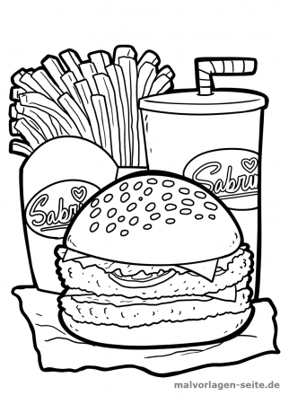 Coloring page burger Eating - Free Coloring Pages