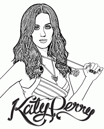 Selection of famous singers and actors to color - Katy Perry