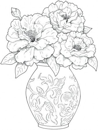 Floral Coloring Pages For Adults at GetDrawings | Free download