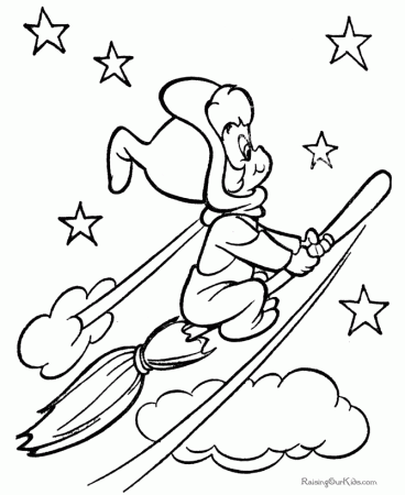 Witch coloring pages for Halloween - 003