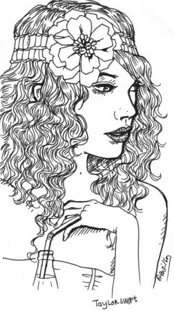 curly hair coloring page - Clip Art Library