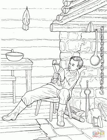 Log Cabin Pictures To Color - Coloring Pages for Kids and for Adults