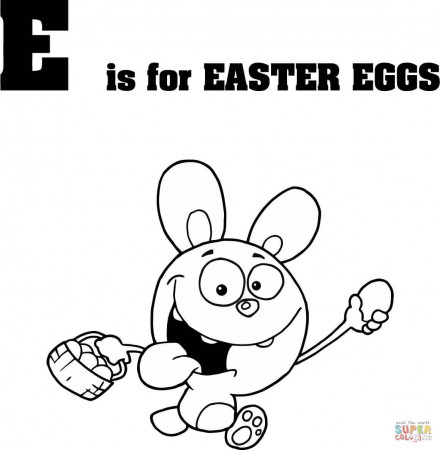 Letter E is for Easter Eggs coloring page | Free Printable ...
