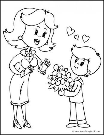 Mother and Son - Coloring Page | Mothers day coloring pages, Mother's day  colors, Coloring pages