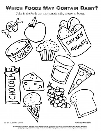Dairy Allergy Coloring Page | Food coloring pages, Free kids coloring pages,  Coloring pages