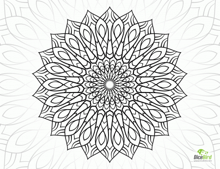 Queen Mandala Flower free complex coloring pages