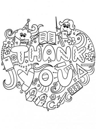 Thank You Teacher Doodle Coloring Page - Free Printable Coloring Pages for  Kids