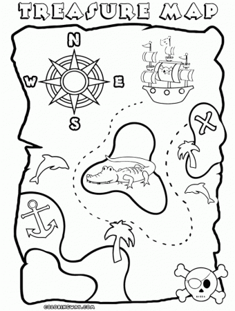 Treasure Map Coloring Pages For Kids - Ccoloringsheets.com