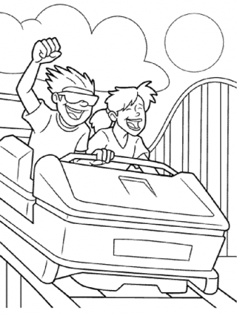 Roller Coaster Ride Coloring Page | crayola.com
