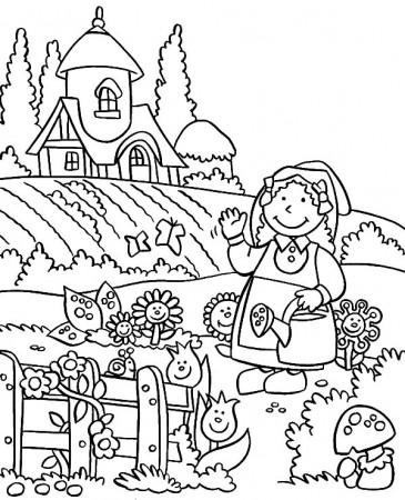 Fairy Garden Drawing at GetDrawings.com Free for personal use Fairy Garden  Drawing of your choice - Coloring Pages