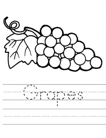 Learn To Spell Grapes Coloring Page : Kids Play Color