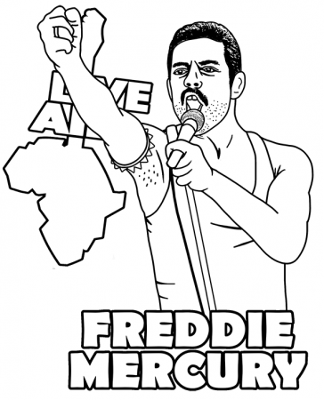 Freddie Mercury coloring page to print