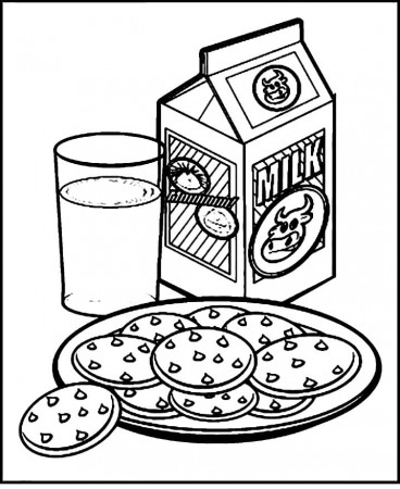 Milk and Cookies Coloring Page - Free Printable Coloring Pages for Kids
