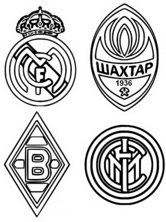 Coloring page UEFA Champions League 2021 : Group B: Real Madrid - Chakhtar  Donetsk - Inter Milan - Borussia Mönchengladbach 2