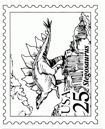 BlueBonkers: Stegosaurus Stamp - USPS Nature Stamp Coloring Pages -  Dinosaurs Postage Stamp