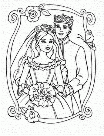 barbie wedding coloring pages - Printable Kids Colouring Pages