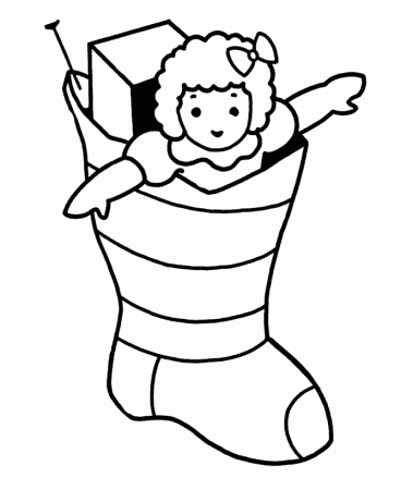 Learning Years: Christmas Coloring Pages - Stocking with presents 