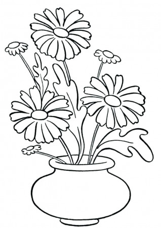 flower vase coloring page flowers in vase coloring pages vase with ...