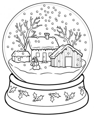 Snow Globe | Worksheet | Education.com | Coloring pages winter, Christmas coloring  pages, Holiday worksheets