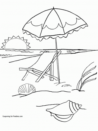 Free Beach Umbrella Coloring Page