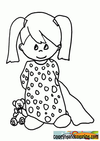 girl night dress coloring picture | Coloring and coloring