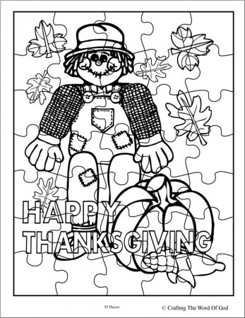 happy thanksgiving coloring page puzzle