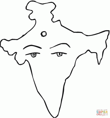 Map Of India Coloring Page