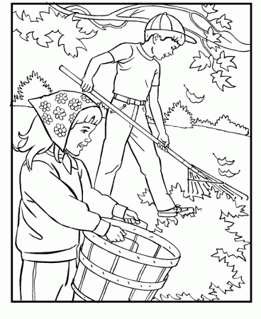 Cooperation Family In Autumn Coloring Pages For Kids #bTj ...