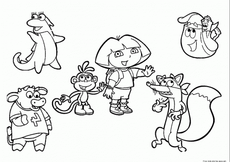 dora the explorer coloring pages free to print