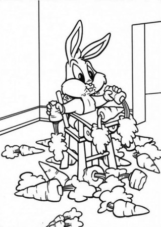 Baby Bugs Eating Bunch of Carrot Coloring Page - Download & Print ...