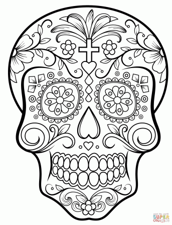 Day of the Dead Sugar Skull coloring page | Free Printable ...