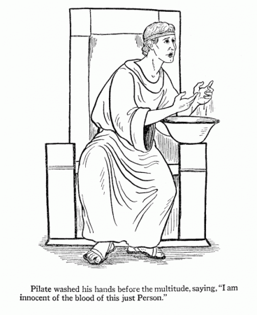 Bible Easter Coloring Pages - Bluebonkers 4 | Pilate washing his ...