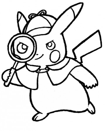 Detective Pikachu 1 Coloring Page - Free Printable Coloring Pages for Kids
