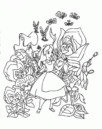 Alice In Wonderland Coloring Pages Cartoon And Movie - Coloring ...