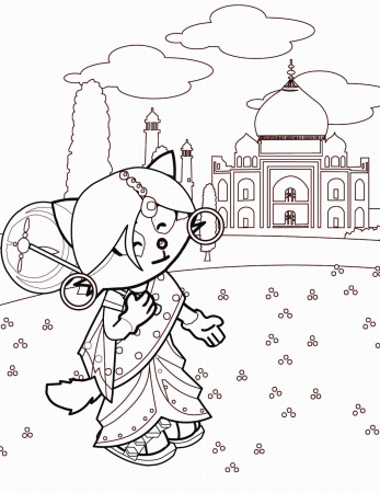 Indian Princess Coloring Page - Handipoints